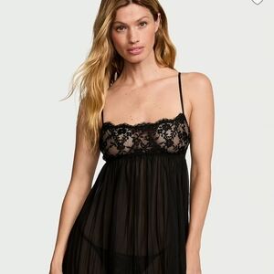 Victoria's Secret Burgundy Lace Chemise